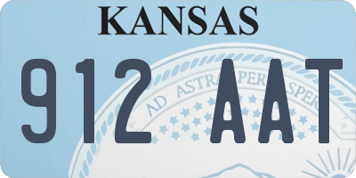 KS license plate 912AAT