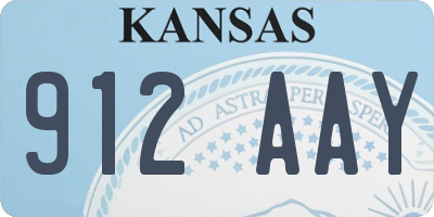 KS license plate 912AAY