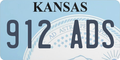 KS license plate 912ADS