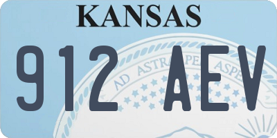 KS license plate 912AEV