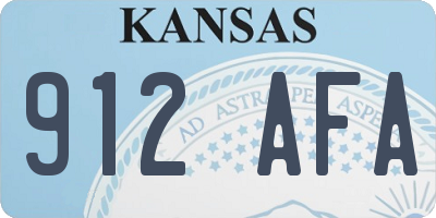 KS license plate 912AFA