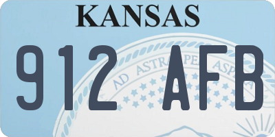 KS license plate 912AFB
