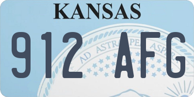 KS license plate 912AFG