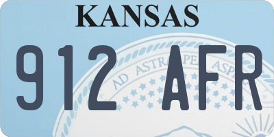 KS license plate 912AFR