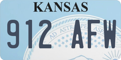 KS license plate 912AFW
