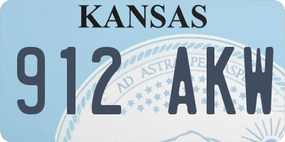 KS license plate 912AKW