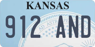 KS license plate 912AND