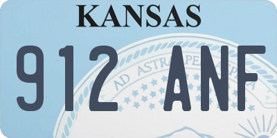 KS license plate 912ANF