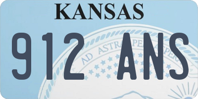 KS license plate 912ANS