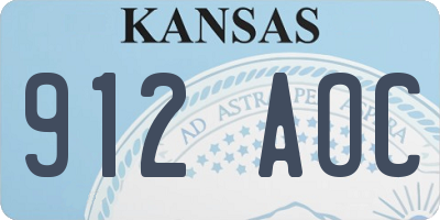 KS license plate 912AOC