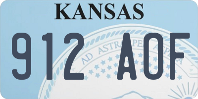 KS license plate 912AOF
