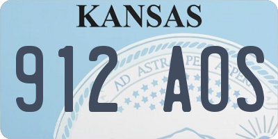 KS license plate 912AOS