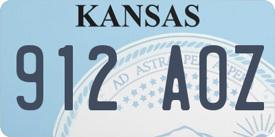 KS license plate 912AOZ