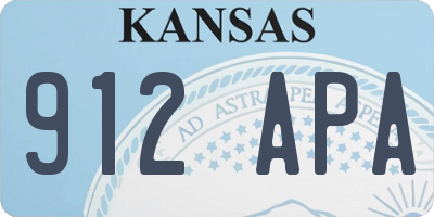 KS license plate 912APA