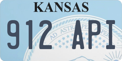 KS license plate 912API