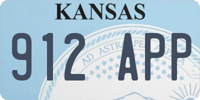 KS license plate 912APP