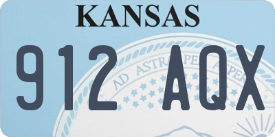 KS license plate 912AQX
