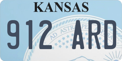 KS license plate 912ARD