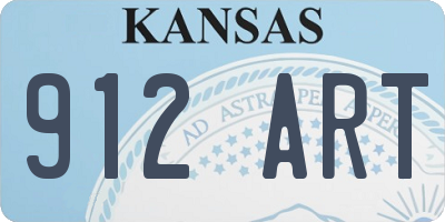 KS license plate 912ART