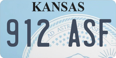 KS license plate 912ASF