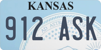 KS license plate 912ASK