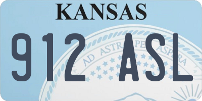KS license plate 912ASL