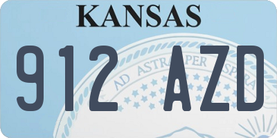 KS license plate 912AZD