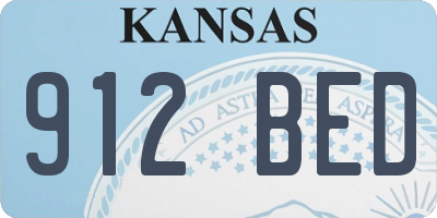 KS license plate 912BED