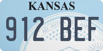 KS license plate 912BEF