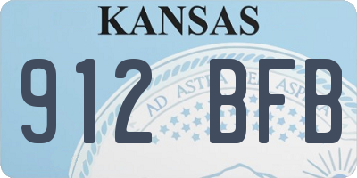 KS license plate 912BFB