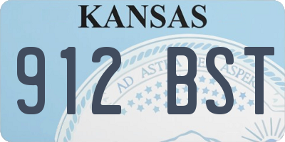 KS license plate 912BST