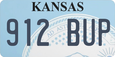 KS license plate 912BUP
