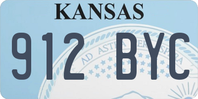 KS license plate 912BYC