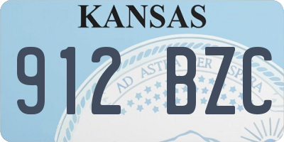KS license plate 912BZC