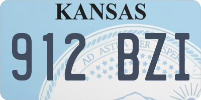 KS license plate 912BZI