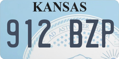 KS license plate 912BZP
