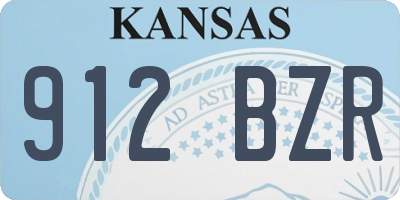 KS license plate 912BZR