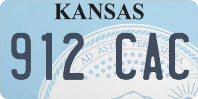 KS license plate 912CAC