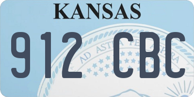 KS license plate 912CBC