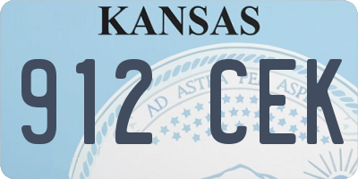 KS license plate 912CEK