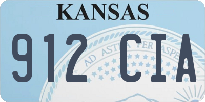 KS license plate 912CIA