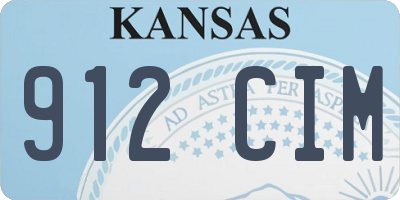 KS license plate 912CIM
