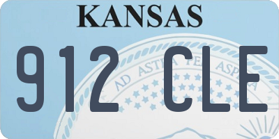 KS license plate 912CLE