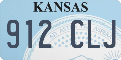 KS license plate 912CLJ