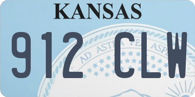 KS license plate 912CLW