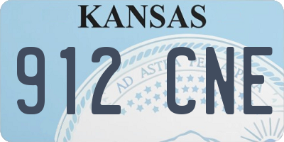 KS license plate 912CNE