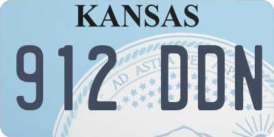 KS license plate 912DDN