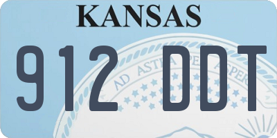 KS license plate 912DDT