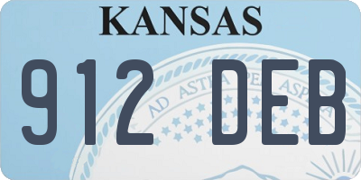 KS license plate 912DEB