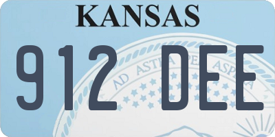 KS license plate 912DEE